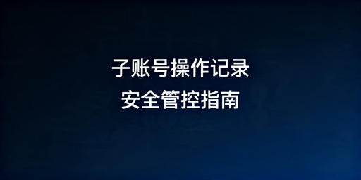 跨境电商卖家子账号操作记录查询方法及安全指南